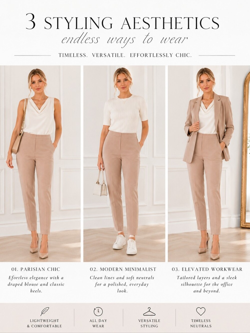 Chaus New York Blush Taupe Slim Ankle Pants Size 10 Career Quiet Luxury - Picture 3 of 9